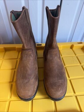 Wolverine Brown Leather Pull-On Work Boots